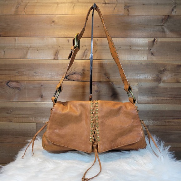 Kooba Handbags - Kooba Cognac Leather Corset Lace Hobo